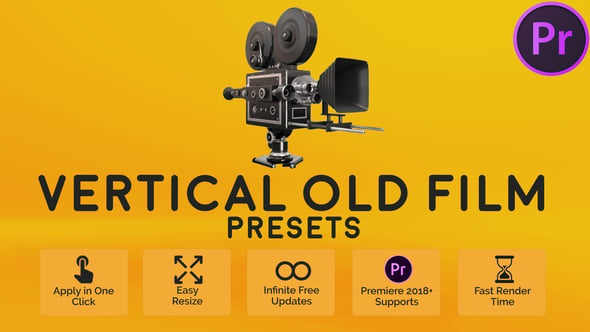 Vertical Old Film Presets for Premiere Pro（129839）-技能树